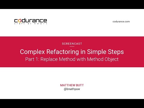 Complex refactoring in simple steps Part I